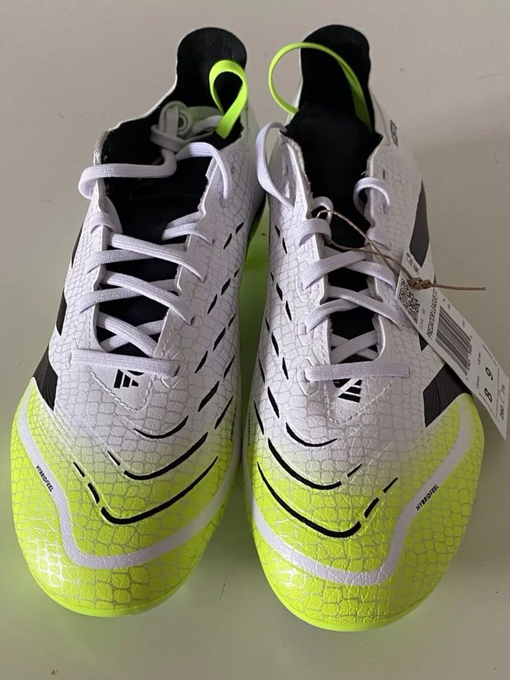 Adidas Predator League FT FG/MG Soccer Cleats JI1111 White Yellow Men’s Sz 8‎